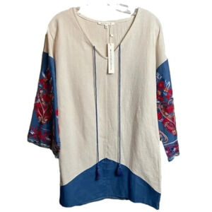 NWT’S. Symphony tunic/shift dress with gorgeous embroidered detail on sleeves.